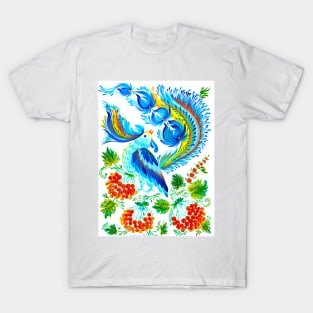 Fairy Rooster Watercolor Painting T-Shirt